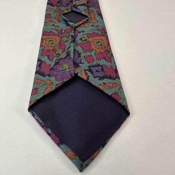 Muliti Color Men's Neck Tie Unbranded Gray w/Pink/Purple/Orange/Black Abstract - Picture 4 of 9